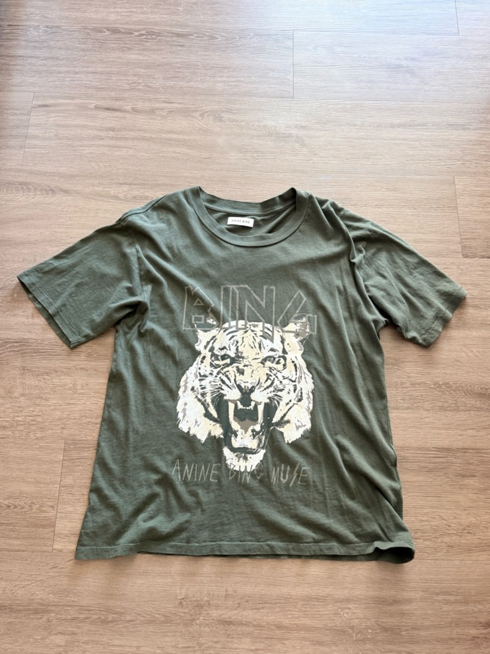Anine Bing Tiger Tee in Forest Green